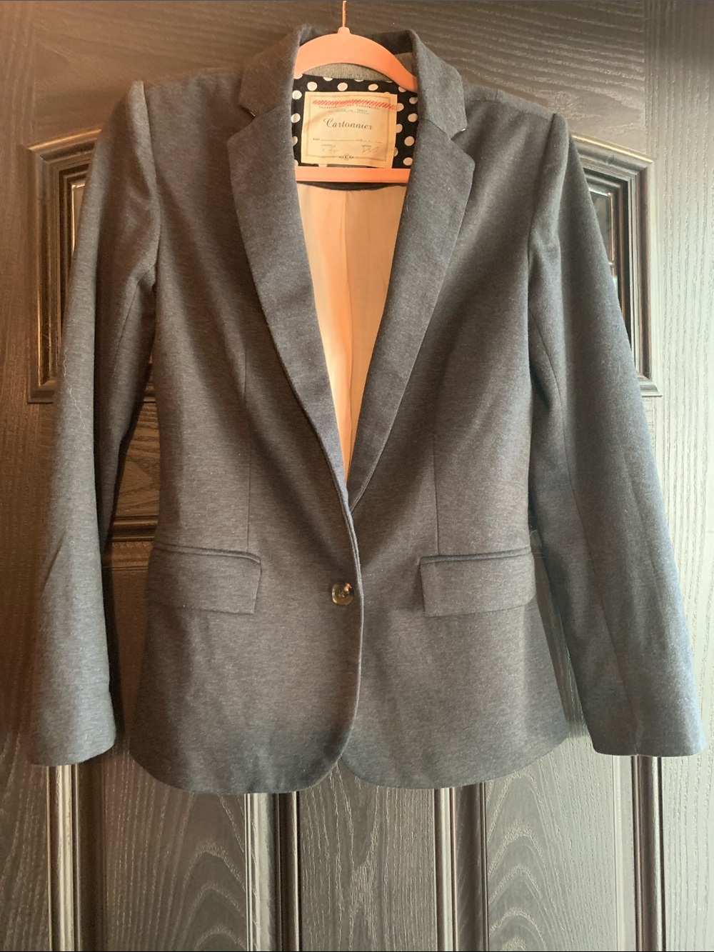 Cartonnier by Anthropologie Women's Dark Gray Single-Button Blazer